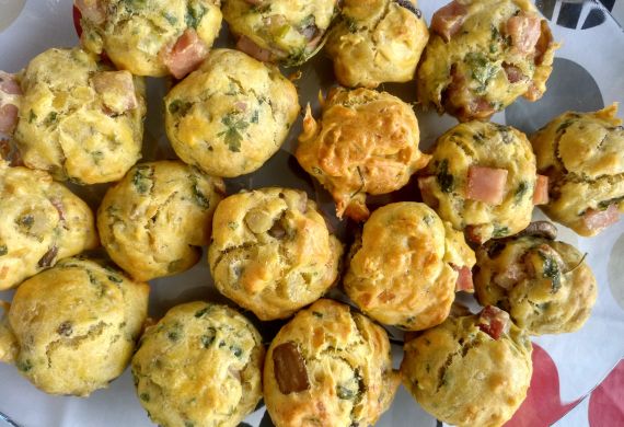 Muffins de Fiambre e Cogumelos